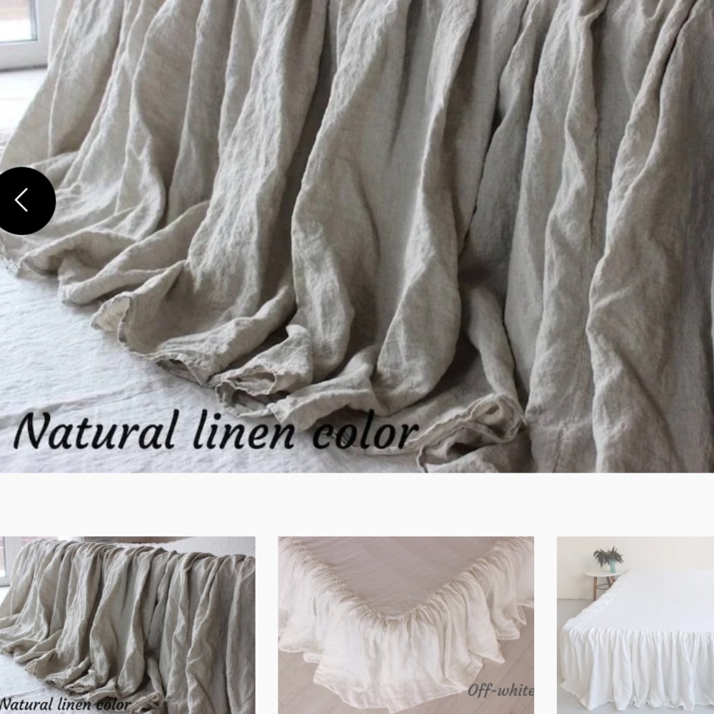Kingdom of Comfort Belarusian Linen Bed Skirt turquoise - Picture 5 of 7